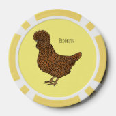 シャモアポリッシュチキンカートゥーンイラストレーション ポーカーチップ (裏面)