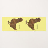 シャモアポリッシュチキンカートゥーンイラストレーション ヨガマット (裏面(横))