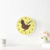 シャモアポリッシュチキンカートゥーンイラストレーション  ラウンド壁時計 (ホーム)