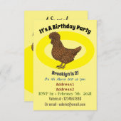 シャモアポリッシュチキンカートゥーンイラストレーション 招待状 (正面/裏面)