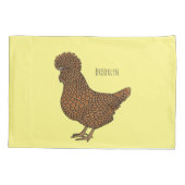 シャモアポリッシュチキンカートゥーンイラストレーション 枕カバー (裏面)