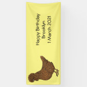 シャモアポリッシュチキンカートゥーンイラストレーション 横断幕 (縦)