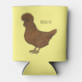 シャモアポリッシュチキンカートゥーンイラストレーション 缶クーラー (正面)