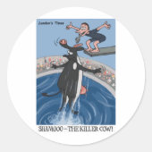 シャモオおもしろいカウギフト&収集品 ラウンドシール (正面)