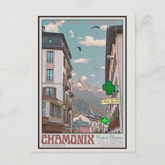 シャモニーの村(白い) ポストカード (正面)