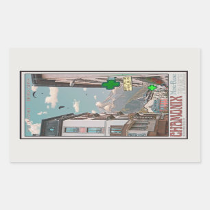 シャモニーの村(白い) 長方形シール