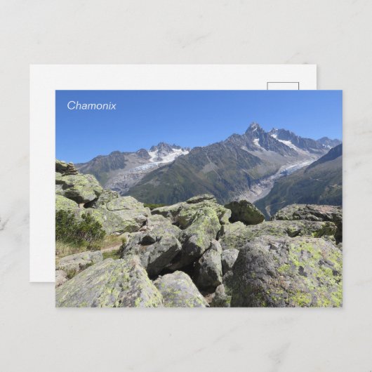 シャモニーフランスのアルプス ポストカード (正面/裏面)