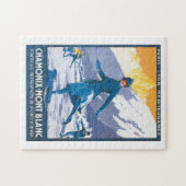 シャモニーモンブランのヴィンテージ旅行ポスター ジグソーパズル (横)