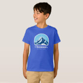 シャモニーモンブランフランスブルーキッズ Tシャツ (正面フル)