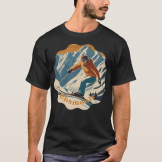 シャモニーモンブランフランスヴィンテージトラベル Tシャツ