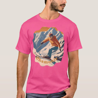 シャモニーモンブランフランスヴィンテージトラベル Tシャツ