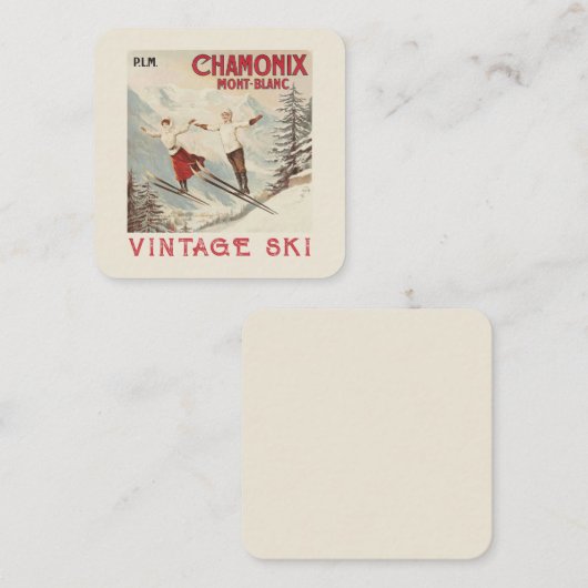 シャモニーモンブランヴィンテージスフランスのキーポスター エンクロージャーカード (正面/裏面)