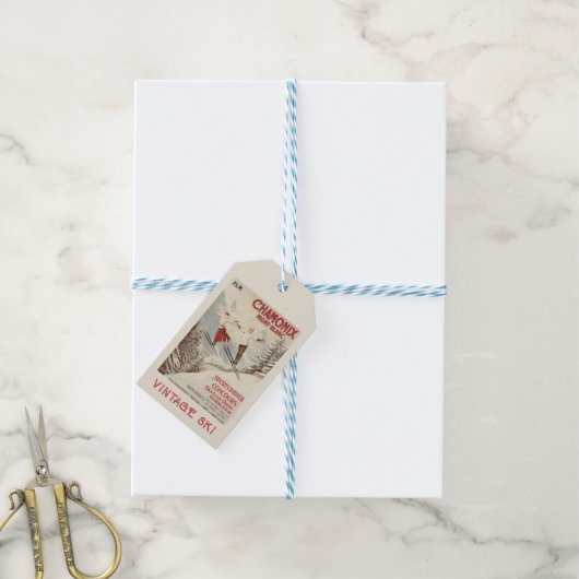 シャモニーモンブランヴィンテージスフランスのキーポスター ギフトタグ (より糸付き)