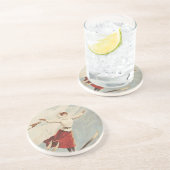 シャモニーモンブランヴィンテージスフランスのキーポスター コースター (側面)