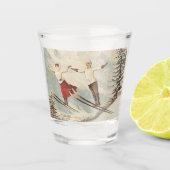 シャモニーモンブランヴィンテージスフランスのキーポスター ショットグラス (正面)