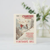 シャモニーモンブランヴィンテージスフランスのキーポスター シーズンポストカード (スタンド正面)