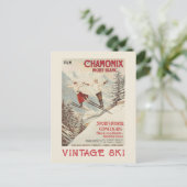 シャモニーモンブランヴィンテージスフランスのキーポスター シーズンポストカード (スタンド正面)