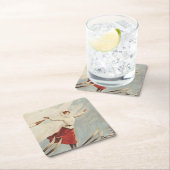 シャモニーモンブランヴィンテージスフランスのキーポスター スクエアペーパーコースター (インサイチュ)