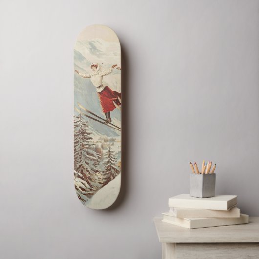シャモニーモンブランヴィンテージスフランスのキーポスター スケートボード (ウォールアート)