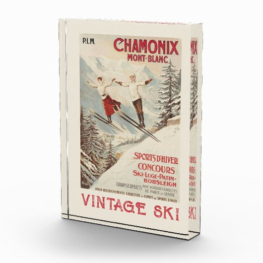シャモニーモンブランヴィンテージスフランスのキーポスター フォトブロック (右)