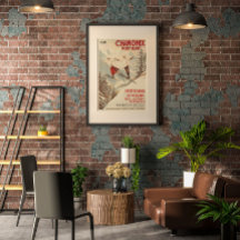 シャモニーモンブランヴィンテージスフランスのキーポスター