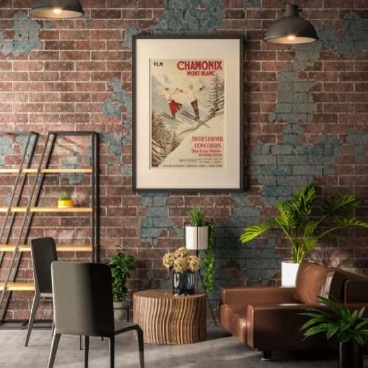 シャモニーモンブランヴィンテージスフランスのキーポスター ポスター