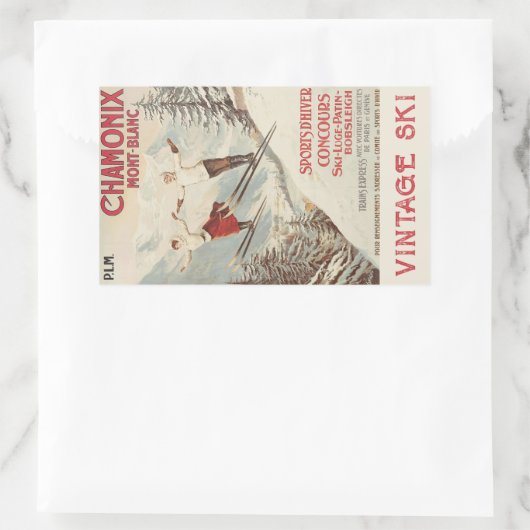 シャモニーモンブランヴィンテージスフランスのキーポスター 長方形シール (バッグ)