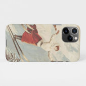 シャモニーモンブランヴィンテージスフランスのキーポスター iPhoneケース (裏面横)