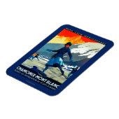 シャモニーモンブランヴィンテージポスターヨーロッパ マグネット (左側)