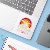 シャモニーレトロサンセットスキーおみやげ80s シール (ノートパソコンとiPhone)