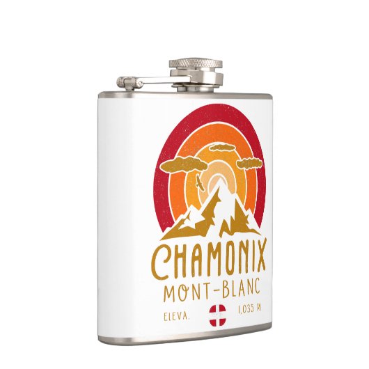 シャモニーレトロサンセットスキーおみやげ80s フラスク (右)
