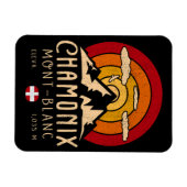 シャモニーレトロサンセットスキーおみやげ80s マグネット (横)