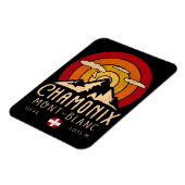 シャモニーレトロサンセットスキーおみやげ80s マグネット (左側)