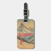 シャモニーヴィンテージモンブランスキー1950s ラゲッジタグ (正面縦)