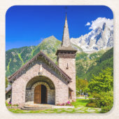 シャモニー教会 スクエアペーパーコースター (正面)