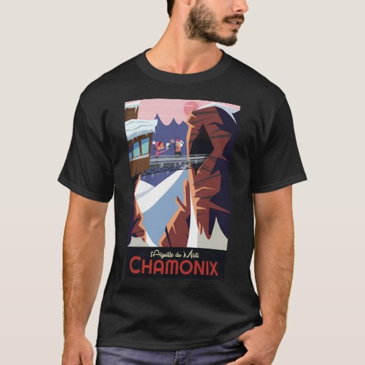 シャモニー・エギーユ・デュ・ミディポスター Tシャツ (正面)