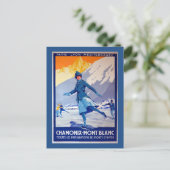 シャモニー，スイスヴィンテージ旅行ポスター ポストカード (スタンド正面)