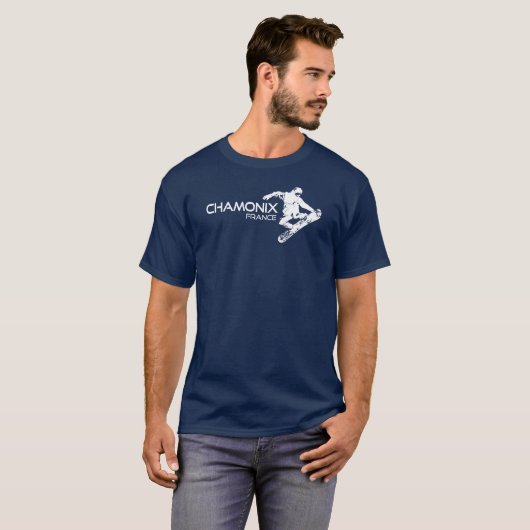 シャモニー・フランススノーボーダー Tシャツ (正面フル)