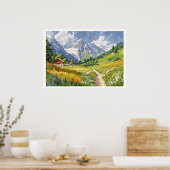 シャモニー、フランスレトロマウンテン ポスター (キッチン)