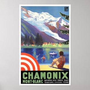 シャモニー・フランスヴィンテージ旅行 ポスター