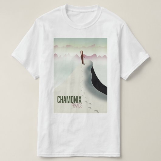 シャモニー フランス スキーの旅 ポスター Tシャツ (デザイン正面)