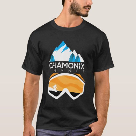 シャモニー フランス スキースノーボード 服 Tシャツ (正面)