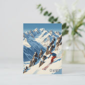 シャモニー・フランス・スキーヤースキー ポストカード (スタンド正面)