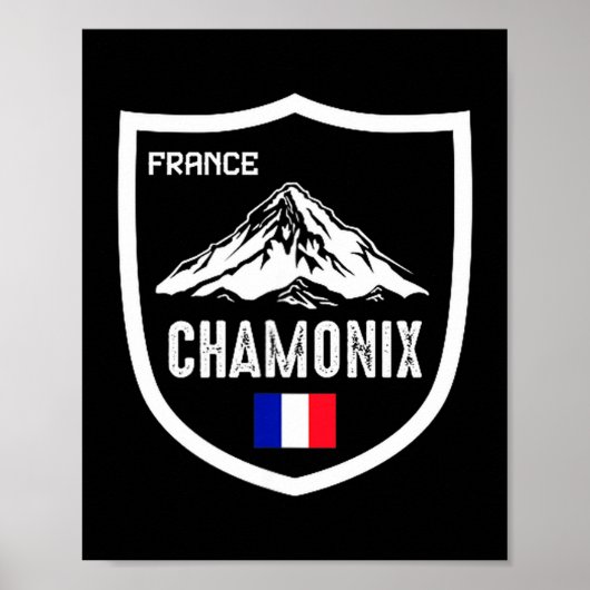 シャモニー フランス スキーリゾート スキー 山 フランス語 ポスター (正面)