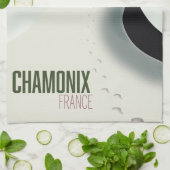 シャモニー・フランス・スキー旅行ポスター キッチンタオル (折り畳み)