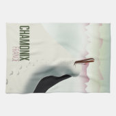 シャモニー・フランス・スキー旅行ポスター キッチンタオル (横)