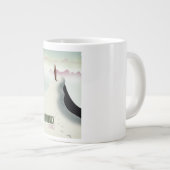 シャモニー・フランス・スキー旅行ポスター ジャンボコーヒーマグカップ (正面右)