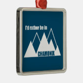 シャモニー・フランス・マウンテンに行きたい メタルオーナメント (右)