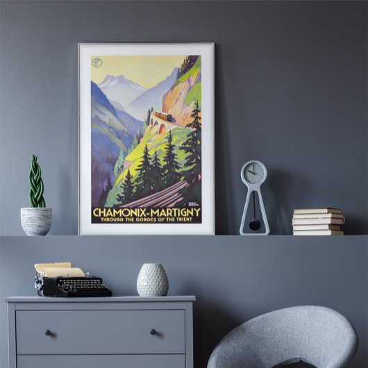 シャモニー – マルティニー渓谷トリエントヴィンテージ旅行 ポスター