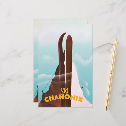 シャモニー・モンブラン・スキーのポスター (正面/裏面インサイチュ)
